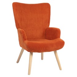 Πολυθρόνα ArteLibre LIRA Σάπιο Μήλο Ύφασμα Κοτλέ/Ξύλο 94.5x64x70.5cm