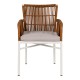 Πολυθρόνα Κήπου ArteLibre BLUENILE Λευκό/Καφέ Αλουμίνιο/Rattan 49x42x81cm
