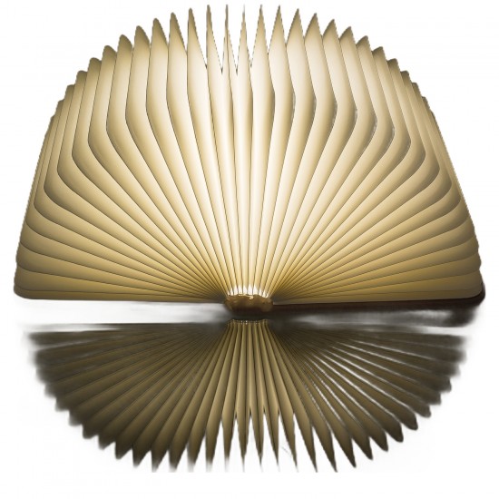 Λάμπα LED Ατμόσφαιρας Επιτραπέζια Βιβλίο Με Εξώφυλλο Δερματίνης Επαναφορτιζόμενη Καφέ 17x13cm