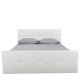 Κρεβάτι ArteLibre ANEMONE Λευκό PU Με Αποθηκευτικό Χώρο 217.5x170.5x100cm (Στρώμα 160x200cm)