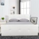 Κρεβάτι ArteLibre ANEMONE Λευκό PU Με Αποθηκευτικό Χώρο 217.5x170.5x100cm (Στρώμα 160x200cm)