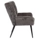 Πολυθρόνα ArteLibre TIVA Γκρι Σκούρο Ύφασμα Σενίλ/Μέταλλο 84x78x77cm
