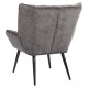 Πολυθρόνα ArteLibre TIVA Γκρι Σκούρο Ύφασμα Σενίλ/Μέταλλο 84x78x77cm