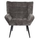 Πολυθρόνα ArteLibre TIVA Γκρι Σκούρο Ύφασμα Σενίλ/Μέταλλο 84x78x77cm