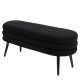 Παγκάκι Ottoman ArteLibre TONDO Μαύρο Ύφασμα Teddy/Μέταλλο 42x112x44cm