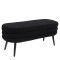 Παγκάκι Ottoman ArteLibre TONDO Μαύρο Ύφασμα Teddy/Μέταλλο 42x112x44cm