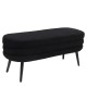Παγκάκι Ottoman ArteLibre TONDO Μαύρο Ύφασμα Teddy/Μέταλλο 42x112x44cm