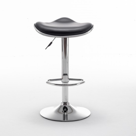Σκαμπό Bar ArteLibre MOD Πτυσσόμενο Μαύρο PU/Μέταλλο 44.5x43x65.5-83.5cm