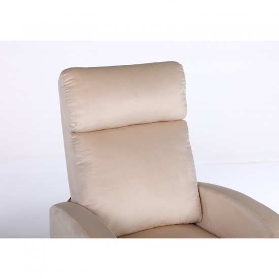 Πολυθρόνα Ανακλινόμενη ArteLibre ATRIA Εκρού Βελούδο 67.5x90x104cm