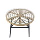 Τραπέζι Κήπου ArteLibre ARELLIUS Φυσικό/Μαύρο Μέταλλο/Rattan/Γυαλί 45x45x46cm