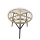 Τραπέζι Κήπου ArteLibre ARELLIUS Φυσικό/Μαύρο Μέταλλο/Rattan/Γυαλί 45x45x46cm