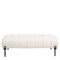 Παγκάκι Ottoman ArteLibre KUBO Λευκό Ύφασμα Teddy/Μέταλλο 40x116.5x50cm