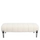 Παγκάκι Ottoman ArteLibre KUBO Λευκό Ύφασμα Teddy/Μέταλλο 40x116.5x50cm