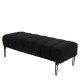 Παγκάκι Ottoman ArteLibre KUBO Μαύρο Ύφασμα Teddy/Μέταλλο 40x116.5x50cm