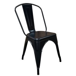 Καρέκλα ArteLibre Βιομηχανικού Τύπου Vintage TOLIKO Μαύρο Ματ Μέταλλο 44x49x84cm