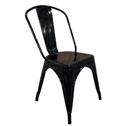 Καρέκλα ArteLibre Βιομηχανικού Τύπου Vintage TOLIKO Μαύρο Μέταλλο 44x49x84cm