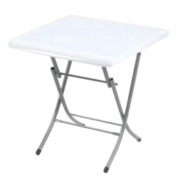 Τραπέζι Κήπου Πτυσσόμενο Λευκό Μέταλλο/Πλαστικό 80x80x75cm