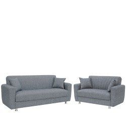 Σετ Σαλόνι ArteLibre JUAN Διθέσιος και Τριθέσιος Γκρι