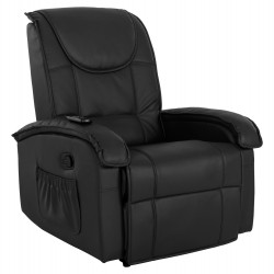 ΠΟΛΥΘΡΟΝΑ RELAX ΜΕ ΜΗΧΑΝΙΣΜΟ MASSAGE ROCCA HM0026.01 PU ΜΑΥΡΟ 88x90x80 εκ.