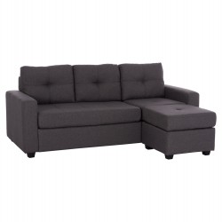 ΚΑΝΑΠΕΣ ΑΝΑΣΤΡΕΨΙΜΗ ΓΩΝΙΑ PAGE HM3004.02 ΜΕ ΓΚΡΙ ΥΦΑΣΜΑ 205X140X87Y εκ.