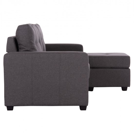 ΚΑΝΑΠΕΣ ΑΝΑΣΤΡΕΨΙΜΗ ΓΩΝΙΑ PAGE HM3004.02 ΜΕ ΓΚΡΙ ΥΦΑΣΜΑ 205X140X87Y εκ.