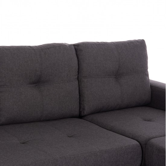 ΚΑΝΑΠΕΣ ΑΝΑΣΤΡΕΨΙΜΗ ΓΩΝΙΑ PAGE HM3004.02 ΜΕ ΓΚΡΙ ΥΦΑΣΜΑ 205X140X87Y εκ.