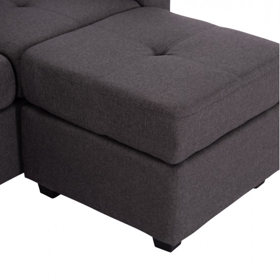 ΚΑΝΑΠΕΣ ΑΝΑΣΤΡΕΨΙΜΗ ΓΩΝΙΑ PAGE HM3004.02 ΜΕ ΓΚΡΙ ΥΦΑΣΜΑ 205X140X87Y εκ.