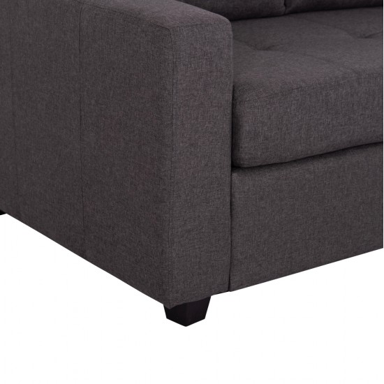 ΚΑΝΑΠΕΣ ΑΝΑΣΤΡΕΨΙΜΗ ΓΩΝΙΑ PAGE HM3004.02 ΜΕ ΓΚΡΙ ΥΦΑΣΜΑ 205X140X87Y εκ.