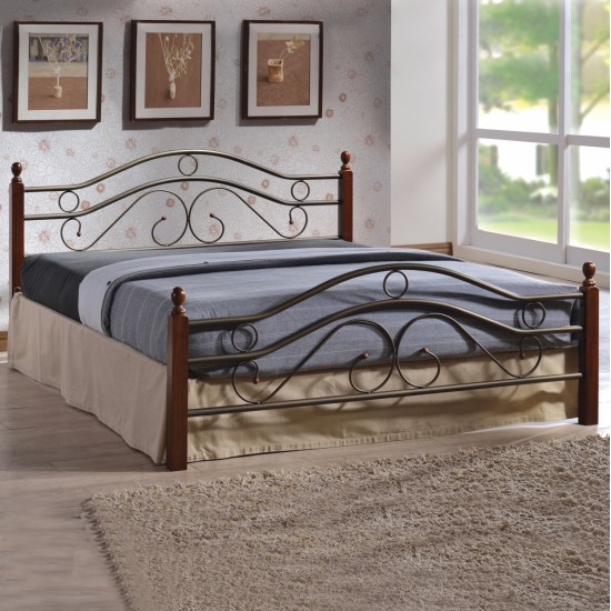 ΚΡΕΒΑΤΙ ΜΕΤΑΛΛΟ RUBBERWOOD CELINA HM311 ΓΙΑ ΣΤΡΩΜΑ 150x200 εκ.
