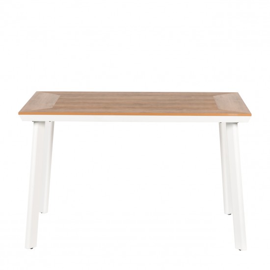 Τραπέζι Κήπου ArteLibre EPUPA Λευκό/Καρυδί Αλουμίνιο/Ξύλο 120x80x73cm