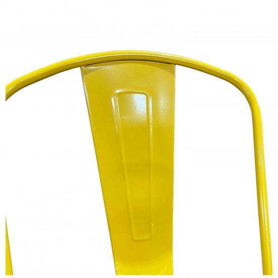 Καρέκλα ArteLibre Βιομηχανικού Τύπου Vintage TOLIKO Κίτρινο Μέταλλο 44x49x84cm