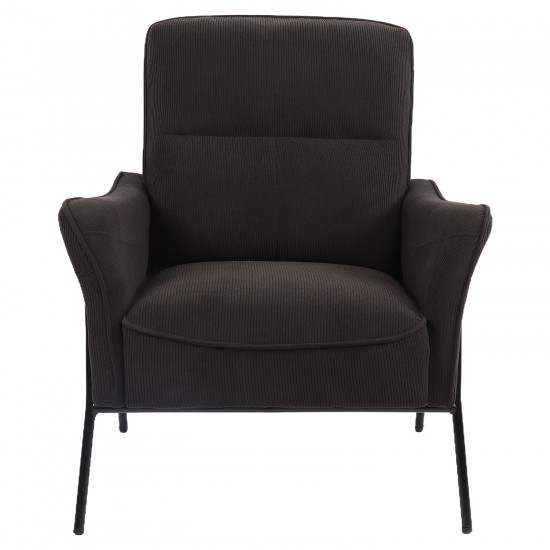 Πολυθρόνα ArteLibre ELAN Μαύρο Ύφασμα Κοτλέ/Μέταλλο 94x77x82cm