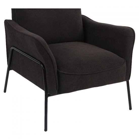 Πολυθρόνα ArteLibre ELAN Μαύρο Ύφασμα Κοτλέ/Μέταλλο 94x77x82cm