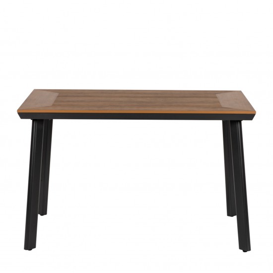 Τραπέζι Κήπου ArteLibre EPUPA Μαύρο/Καρυδί Αλουμίνιο/Ξύλο 120x80x73cm