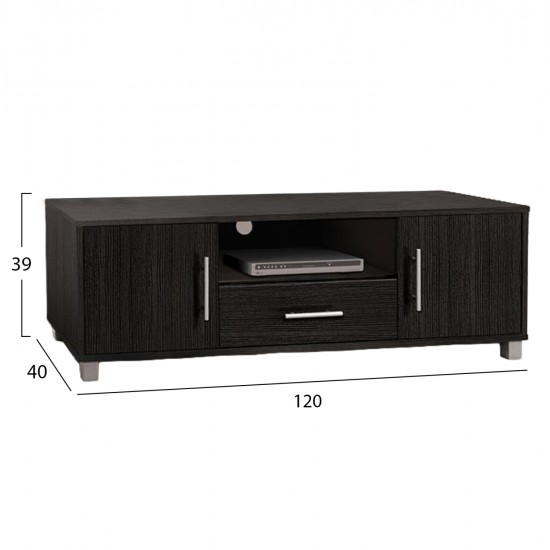ΕΠΙΠΛΟ ΤΗΛΕΟΡΑΣΗΣ MACIE ΜΕΛΑΜΙΝΗΣ HM2203.01 ZEBRANO 120x40x39Y εκ.