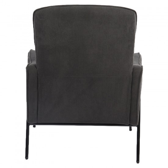 Πολυθρόνα ArteLibre ELAN Γκρι Σκούρο Ύφασμα Κοτλέ/Μέταλλο 94x77x82cm