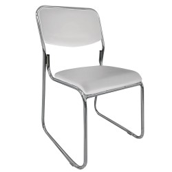 Καρέκλα Επισκέπτη FLEXVISIT Λευκό/Χρώμιο PU/Μέταλλο 40x41x81cm