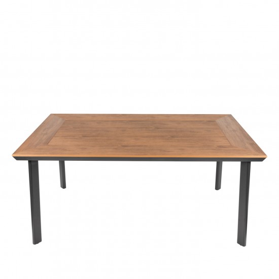 Τραπέζι Κήπου ArteLibre EPUPA Μαύρο/Καρυδί Αλουμίνιο/Ξύλο 160x90x73cm