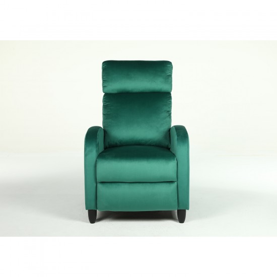 Πολυθρόνα Ανακλινόμενη ArteLibre ATRIA Πράσινο Βελούδο 67.5x90x104cm