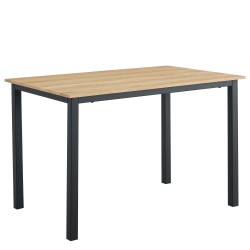 Τραπέζι Τραπεζαρίας ArteLibre VERDELL Sonoma/Μαύρο Μέταλλο/Μοριοσανίδα 110x70x76cm