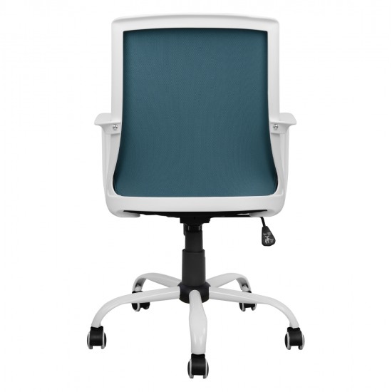 ΚΑΡΕΚΛΑ ΓΡΑΦΕΙΟΥ MALFOI HM1053.06 ΜΠΛΕ MESH & ΠΟΔΙ ΜΕΤΑΛΛΙΚΟ 58x59x103 εκ.