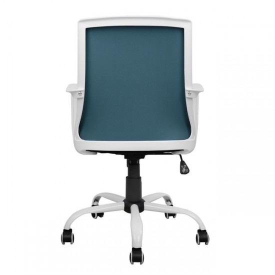 ΚΑΡΕΚΛΑ ΓΡΑΦΕΙΟΥ MALFOI HM1053.06 ΜΠΛΕ MESH & ΠΟΔΙ ΜΕΤΑΛΛΙΚΟ 58x59x103 εκ.