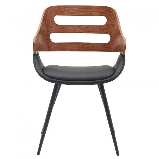 Καρέκλα Επισκέπτη ArteLibre HARMADA Μαύρο/Καφέ Ξύλο/PU/Μέταλλο 52x57.5x77cm