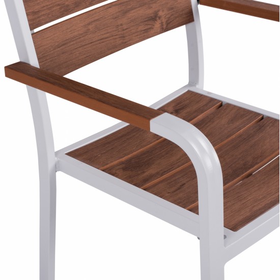 ΠΟΛΥΘΡΟΝΑ ΑΛΟΥΜΙΝΙΟΥ SAGA ΛΕΥΚΗ ΜΕ POLYWOOD HM5127.01 55x56x85Υ εκ.