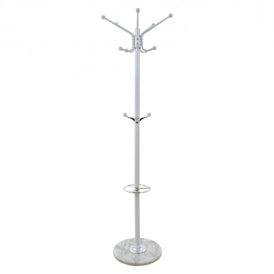 ΚΑΛΟΓΕΡΟΣ ΜΕΤΑΛΛΙΚΟΣ INES HM0039.02 ΠΕΡΙΣΤΡΕΦΟΜΕΝΟΣ ΛΕΥΚΟΣ ΜΕ ΜΑΡΜΑΡΟ φ.37x170 εκ.