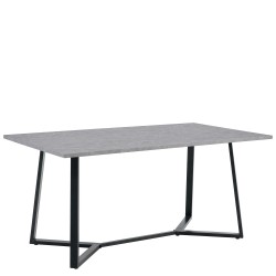 Τραπέζι Τραπεζαρίας ArteLibre DUNSMERE Γκρι Μάρμαρο/Μαύρο Μέταλλο/Μοριοσανίδα 160x90x75cm