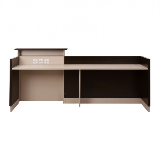 ΓΡΑΦΕΙΟ ΥΠΟΔΟΧΗΣ DALTON HM2068.01 ΜΕΛΑΜΙΝΗ ΣΕ WENGE-ΜΠΕΖ 240x80x106Υεκ.