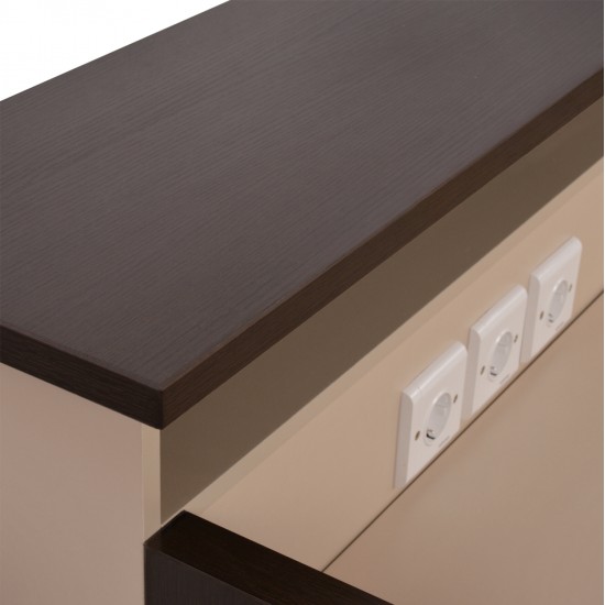 ΓΡΑΦΕΙΟ ΥΠΟΔΟΧΗΣ DALTON HM2068.01 ΜΕΛΑΜΙΝΗ ΣΕ WENGE-ΜΠΕΖ 240x80x106Υεκ.