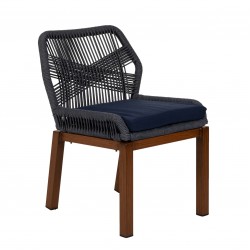 Καρέκλα Κήπου ArteLibre LISBON Μπλε/Μπαμπού Αλουμίνιο/Ύφασμα 50x58x77cm