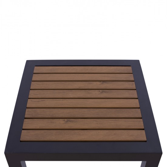 ΤΡΑΠΕΖΙ ΑΛΟΥΜΙΝΙΟΥ SABRA HM5403.02 ΓΚΡΙ ΜΕ POLYWOOD 45Χ45X45,5Yεκ.
